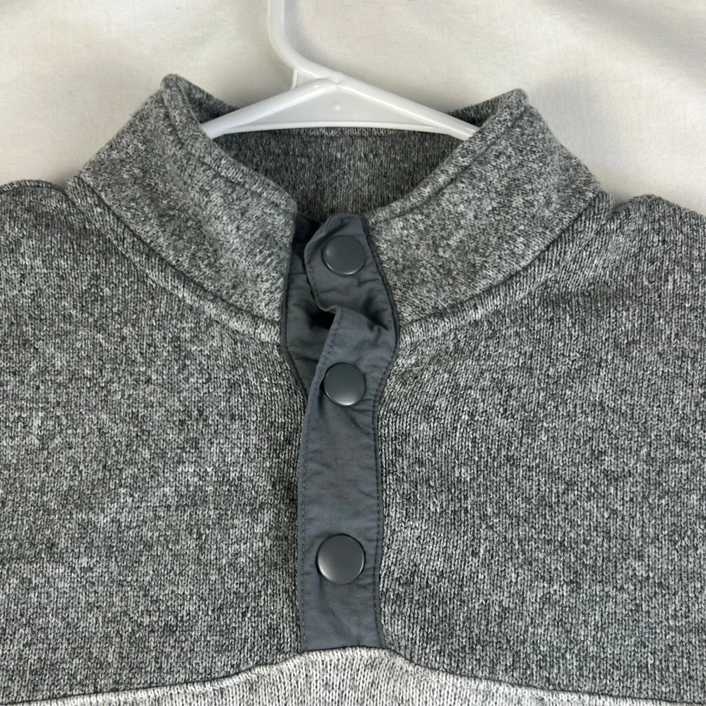 Old Navy Boys‎ Fleece Pullover Sweatshirt Gray Size L 10 12 Snap Neck Stretch